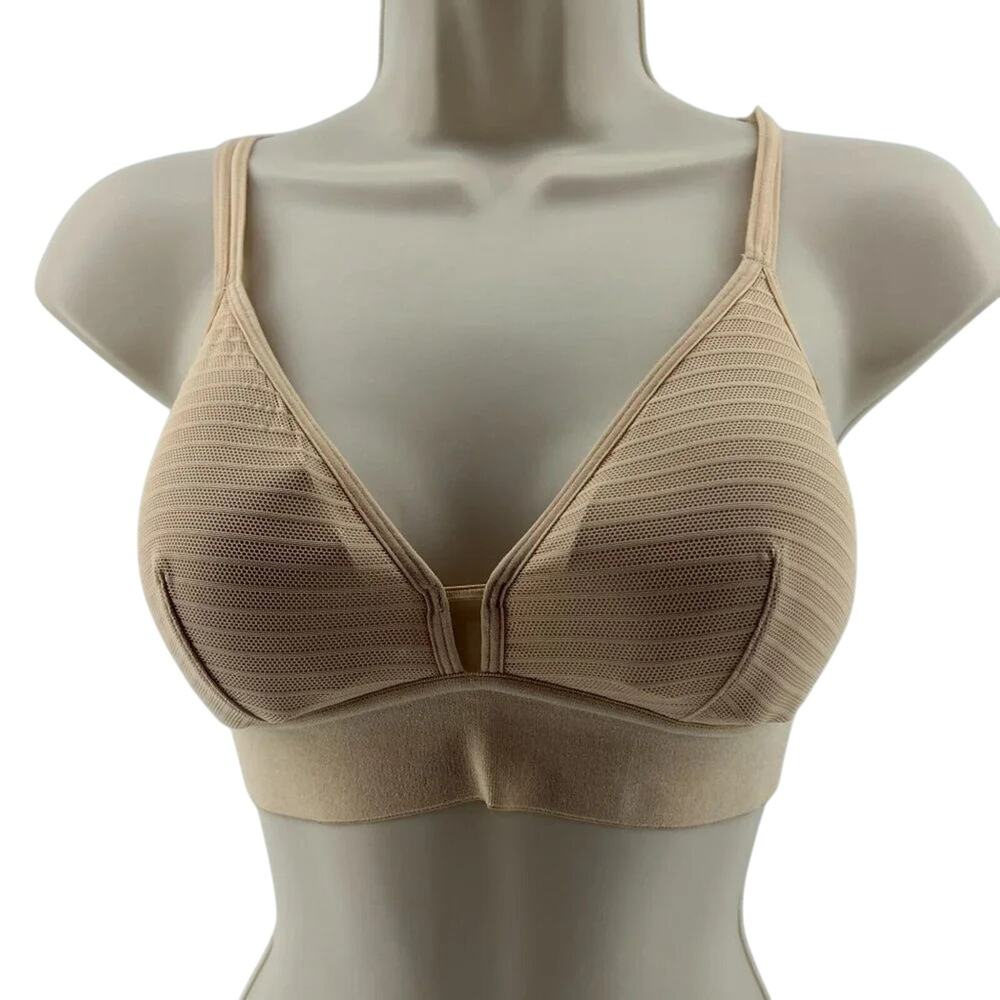 Lively The Stripe Mesh Bralette Toasted Almond Medium